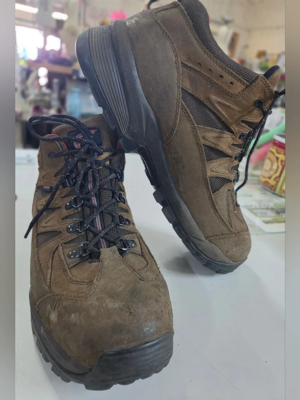 Red Wing TruHiker Men's 13 D Brown Leather Steel Toe Work Boots Waterproof